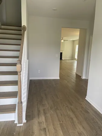 a view of entryway with wooden floor