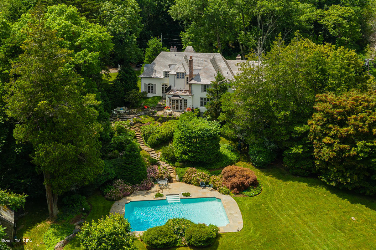 10 Frost Road Greenwich, CT 06830 - Photo 2 of 24 an aerial view of a house with yard swimming pool and outdoor seating