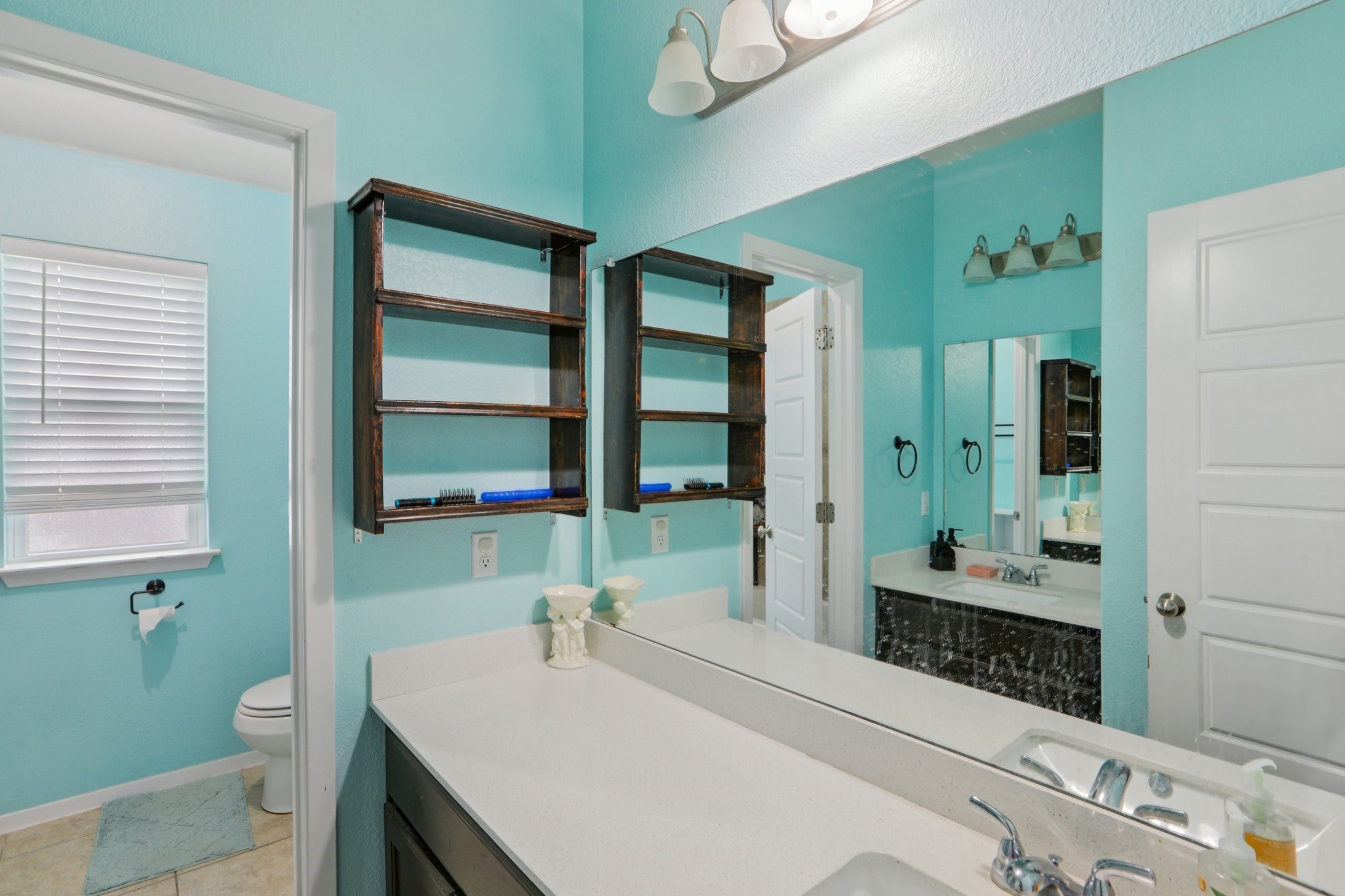 119 Saranac Drive Elgin, TX 78621 - Photo 29 of 41 a bathroom with a sink a toilet and a mirror