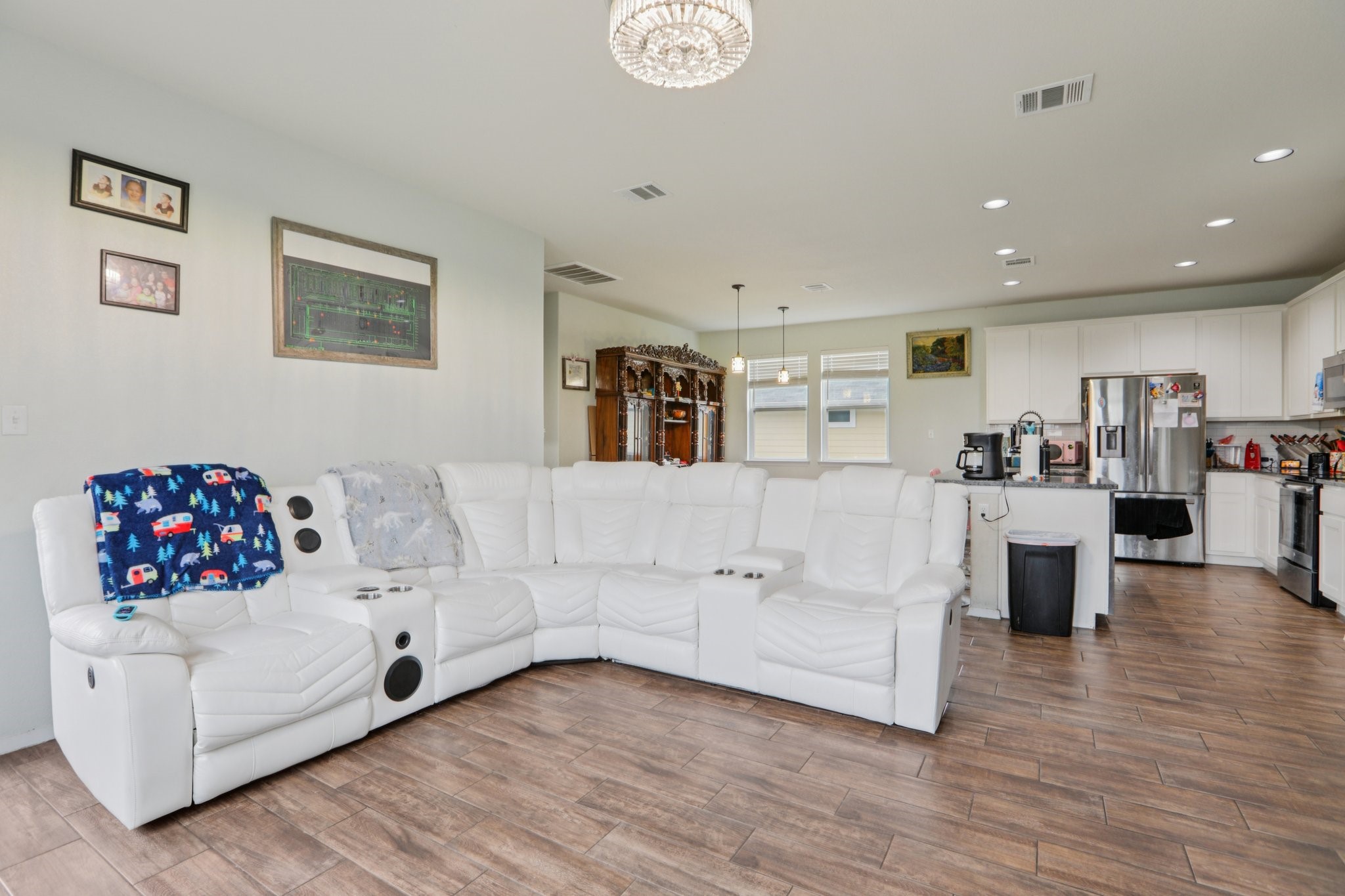 119 Saranac Drive Elgin, TX 78621 - Photo 8 of 41 a living room with furniture and kitchen view