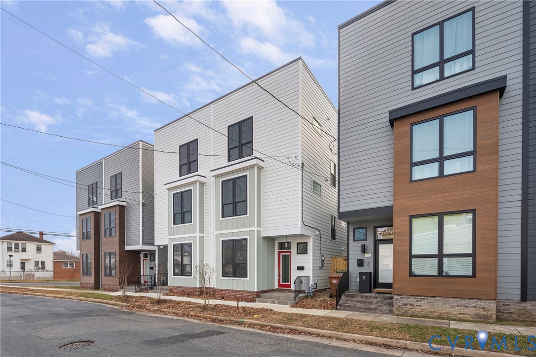 a front view of a building