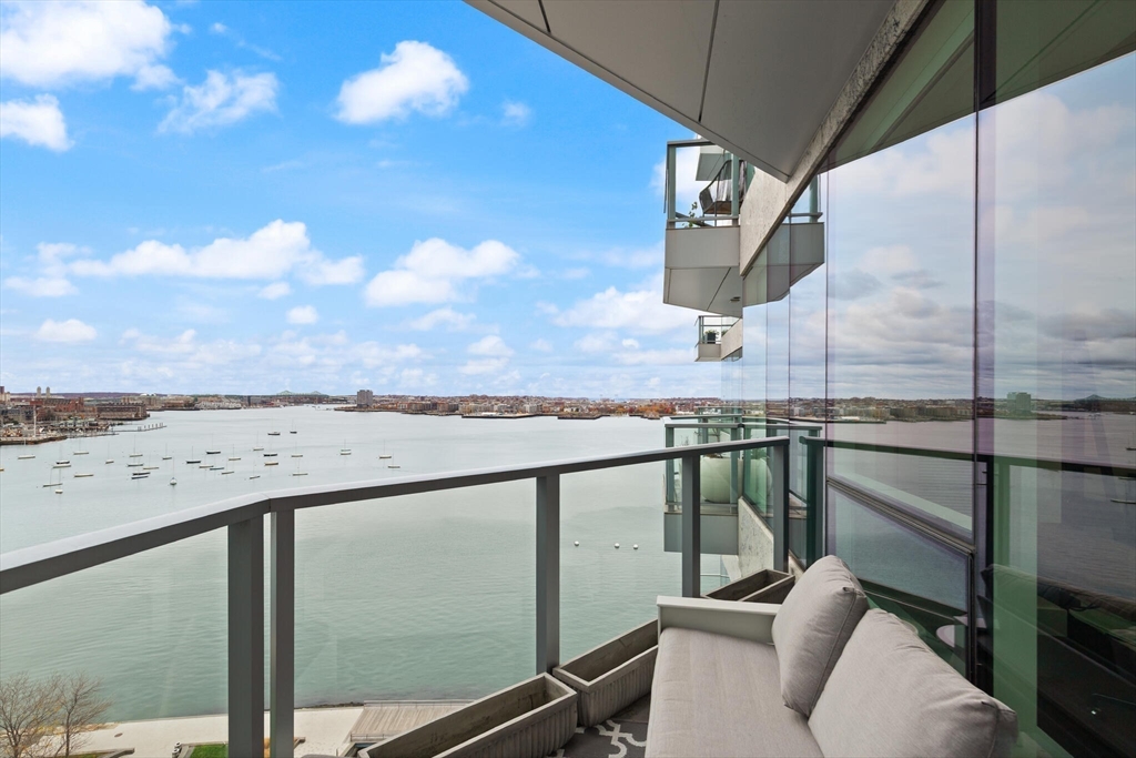 50 Liberty Drive, Unit 11L Boston, MA 02210 - Photo 29 of 40 a view of a balcony with couches and sky view