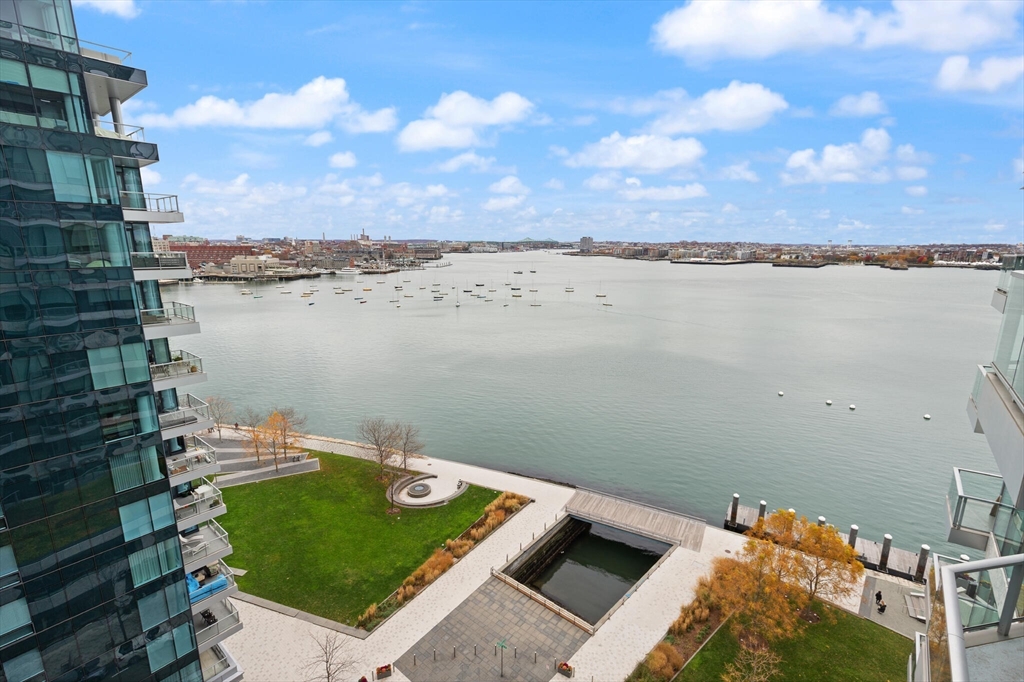 50 Liberty Drive, Unit 11L Boston, MA 02210 - Photo 36 of 40 a view of a balcony with an outdoor space and seating area