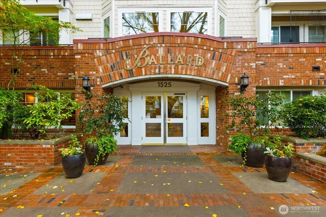 a front view of a building