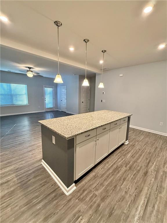 247 Centennial Circle Canton, GA 30114 - Photo 9 of 25 a large room with kitchen island a wooden floor and a sink