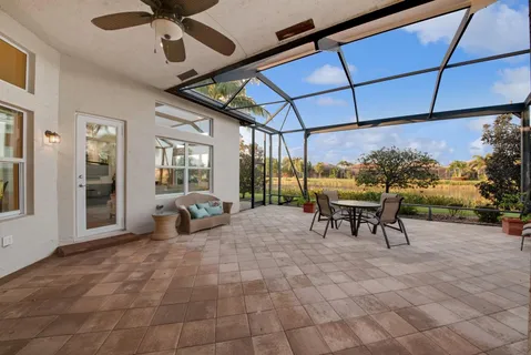 a outdoor space with lots of furniture and garden