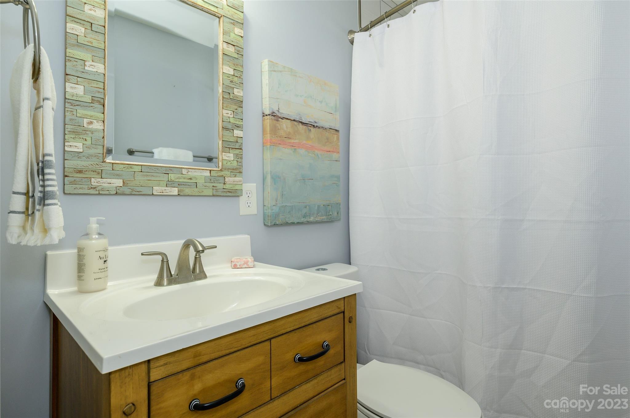 2901 Enfield Road Charlotte, NC 28205 - Photo 24 of 29 a bathroom with a sink toilet and mirror
