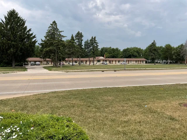 a tall building with a glass door