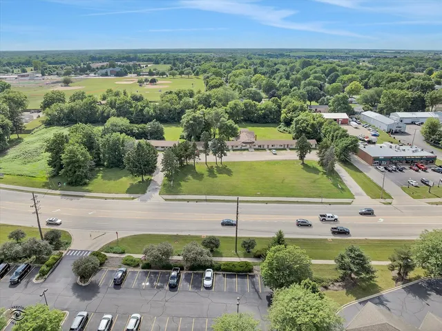 an aerial view of a city