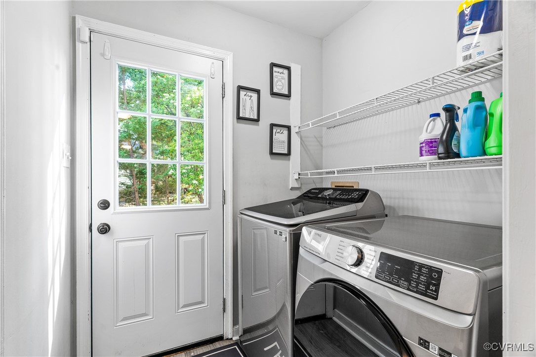 7018 Pointer Ridge Road Midlothian, VA 23112 - Photo 23 of 27 a utility room with dryer and washer