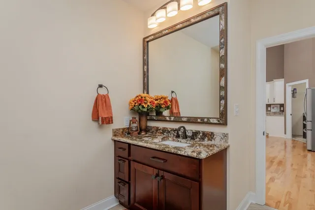 a view of backyard with tree