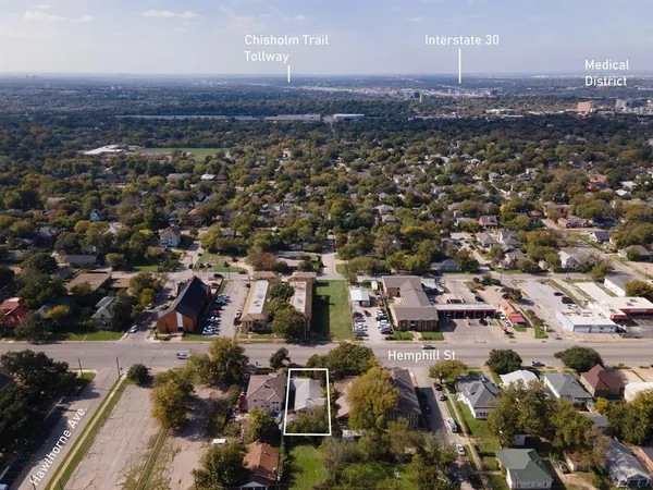 an aerial view of a city