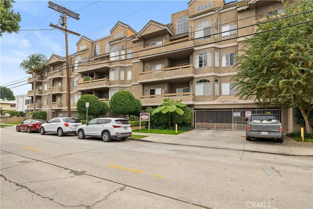 a car parked in front of a building