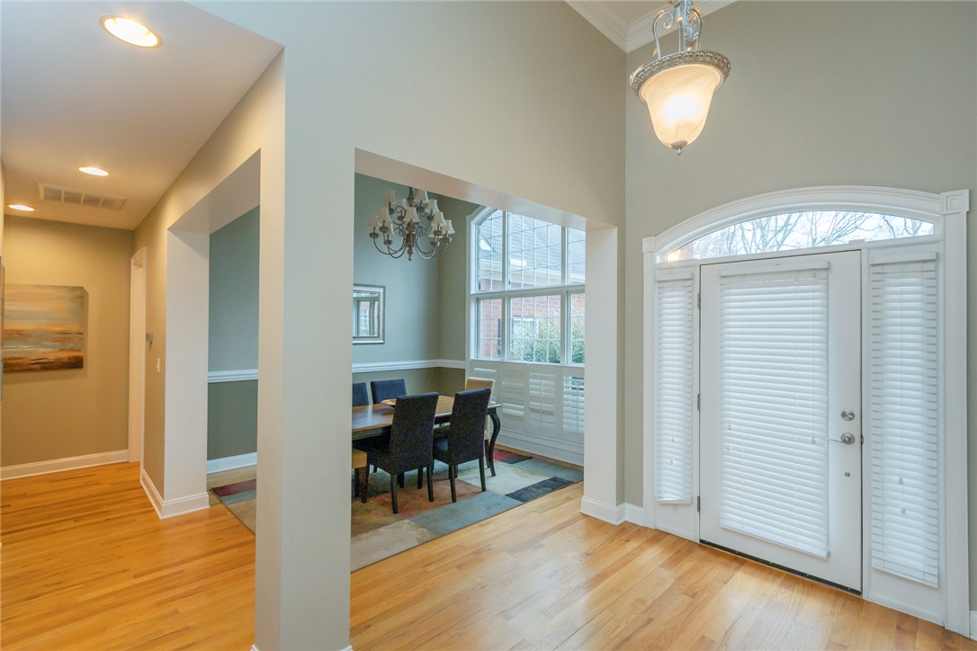 105 Sycamore Drive Clemson, SC 29631 - Photo 4 of 35 The bright entry hall with hardwood flooring and crown molding welcomes you home.