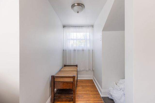 a view of a hallway with entryway