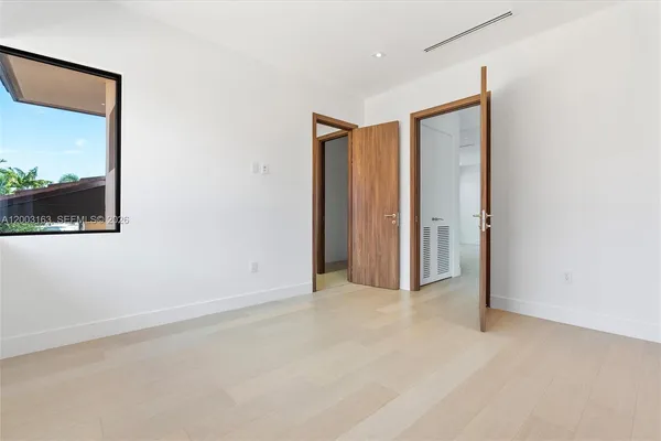 an empty room with a window