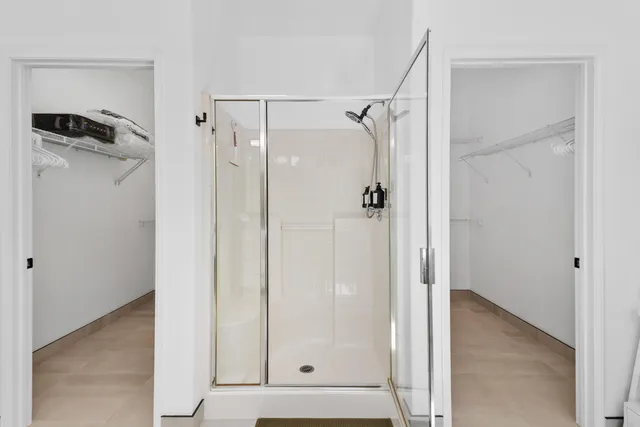 a bathroom with a shower