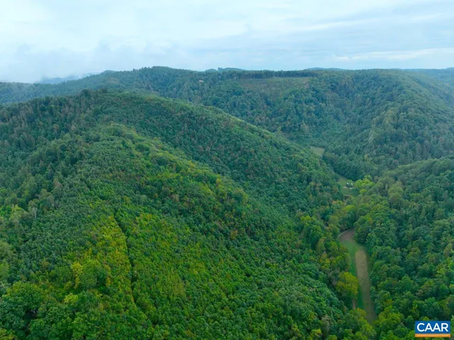 a view of a field of grass and trees