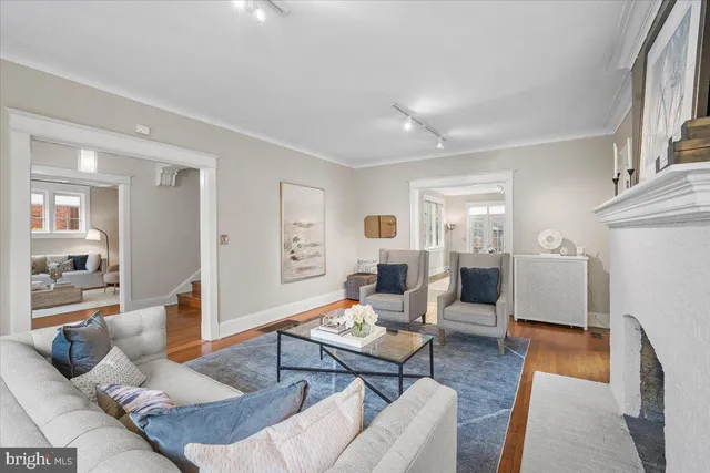 a view of a a dining room with furniture