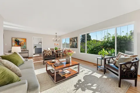 a kitchen with a sink a potted plant and cabinets