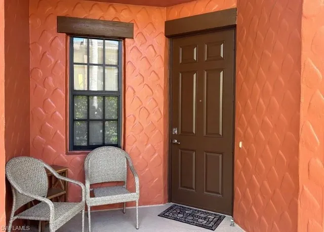 a chair and table in a room