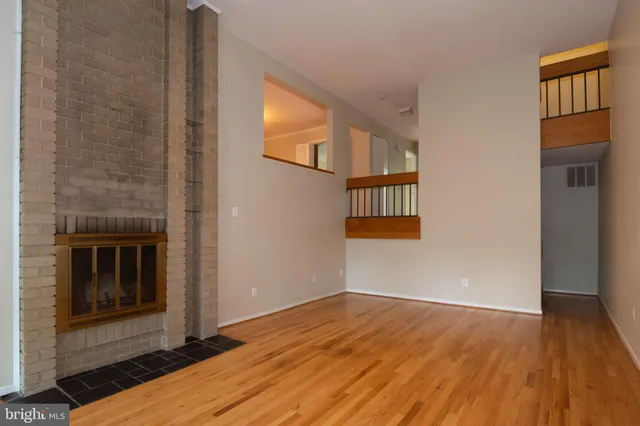 a view of a room with a bench