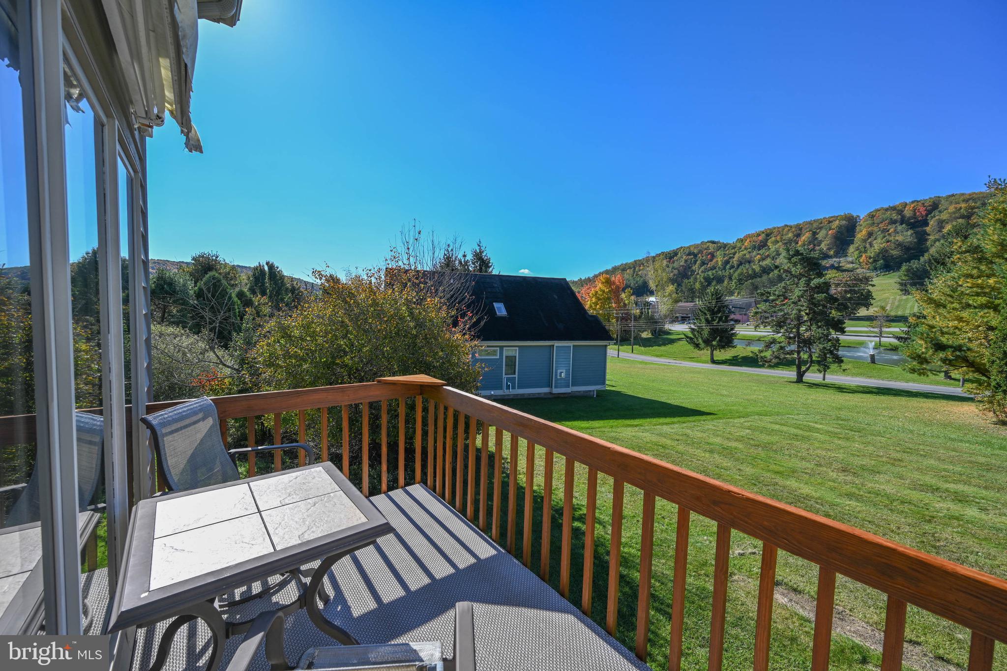 257 Marsh Hill Road, Unit 1 McHenry, MD 21541 - Photo 39 of 50 a view of a balcony with wooden floor & fence