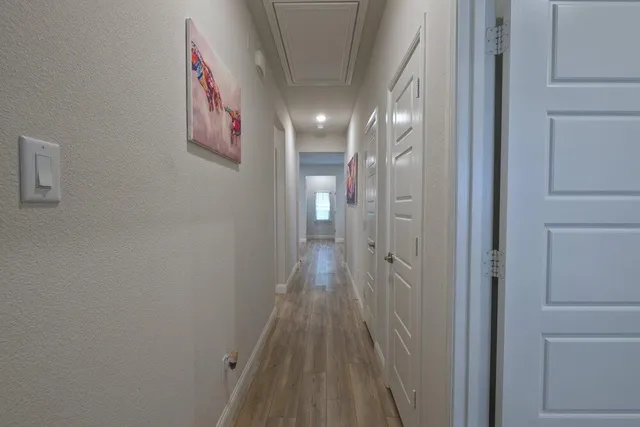 a view of hallway with stairs