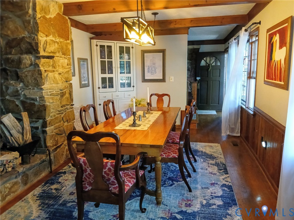 2174 Grubby Road Halifax, VA 24558 - Photo 17 of 25 a view of a dining room with furniture and chandelier