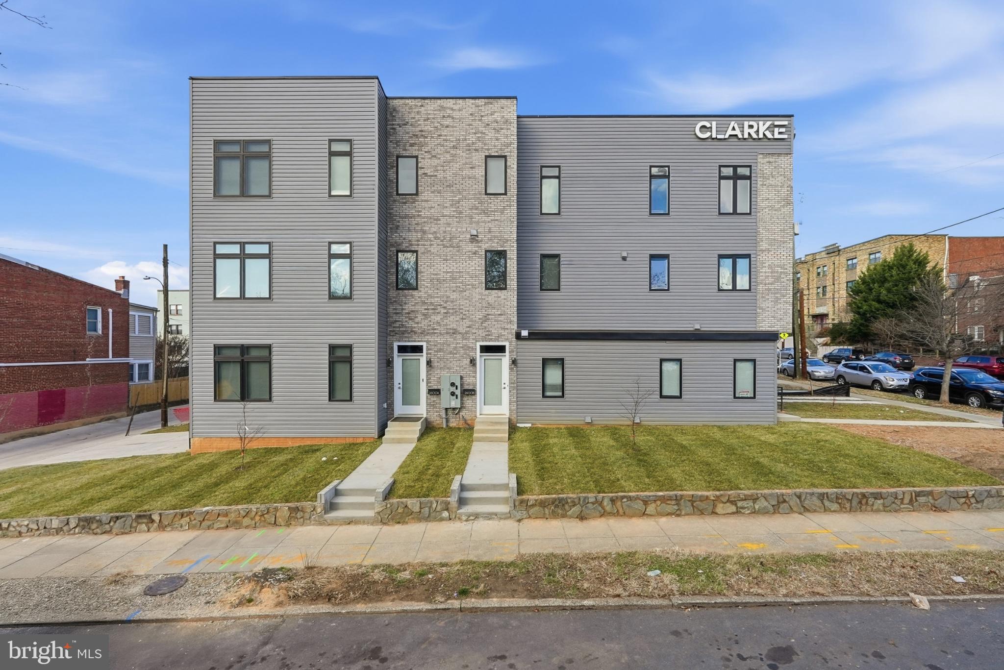 Modern residential building with sleek design.