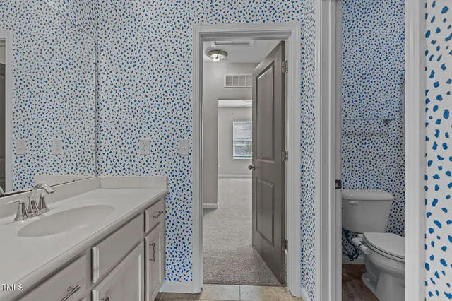 a bathroom with a sink toilet and vanity