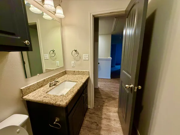 a view of a hallway with a small space