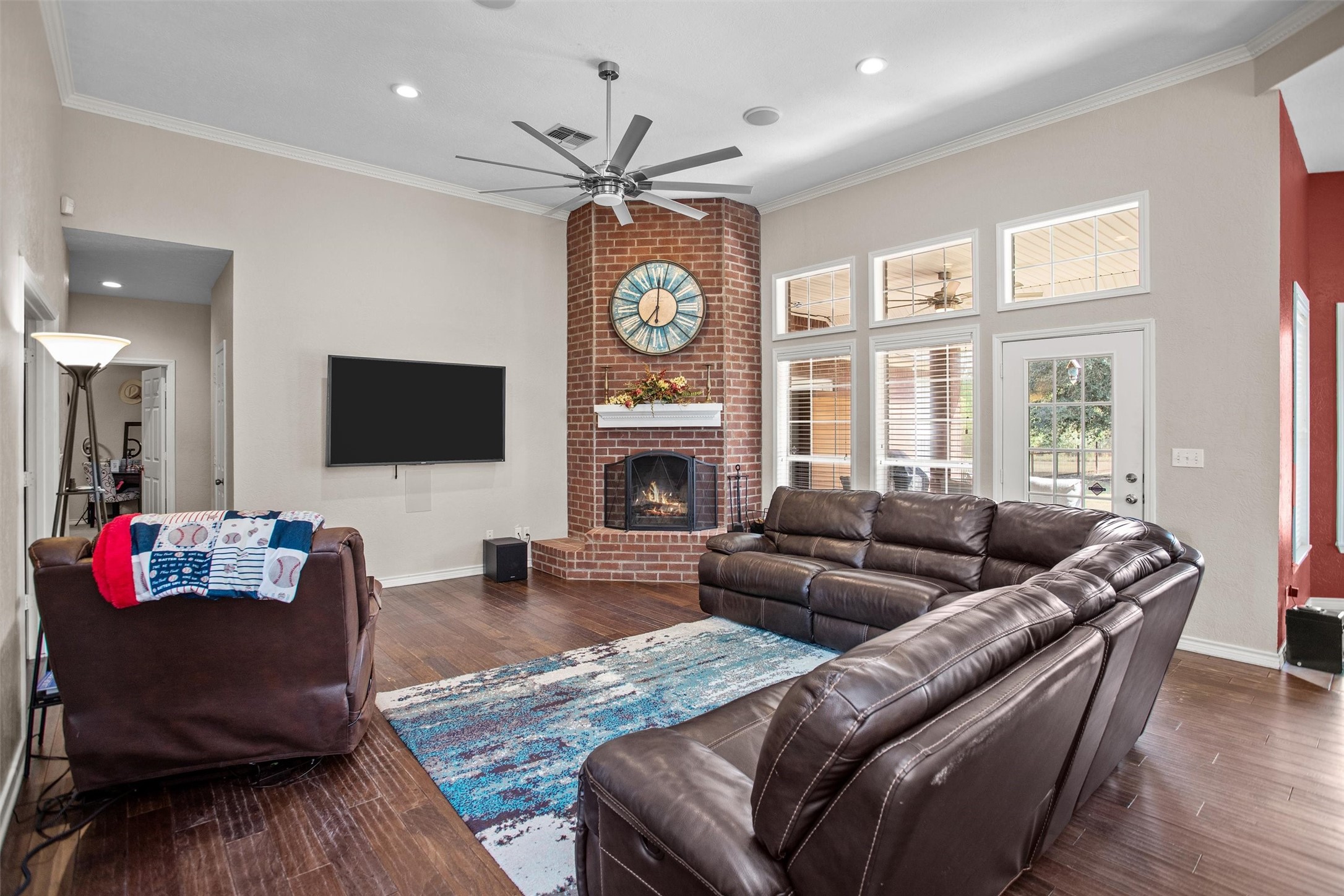 2101 San Antonio Road Crockett, TX 75835 - Photo 4 of 37 a living room with fireplace furniture and a flat screen tv