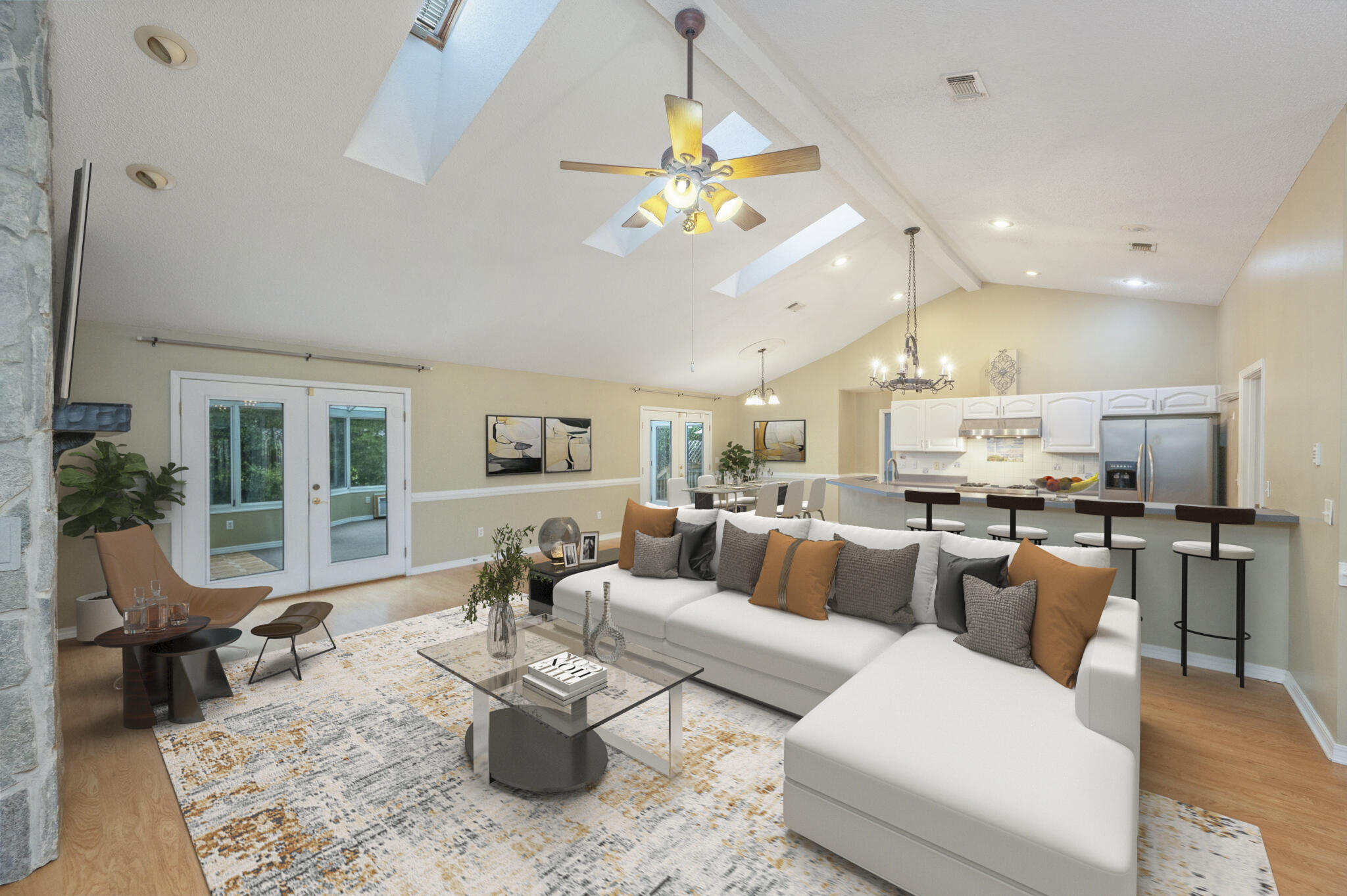 734 Riva Ridge Drive Crestview, FL 32539 - Photo 1 of 53 a living room with furniture kitchen view and a chandelier