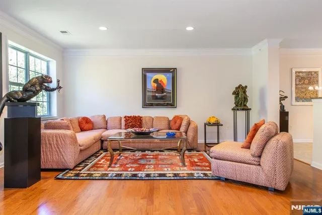 a living room with furniture rug and window