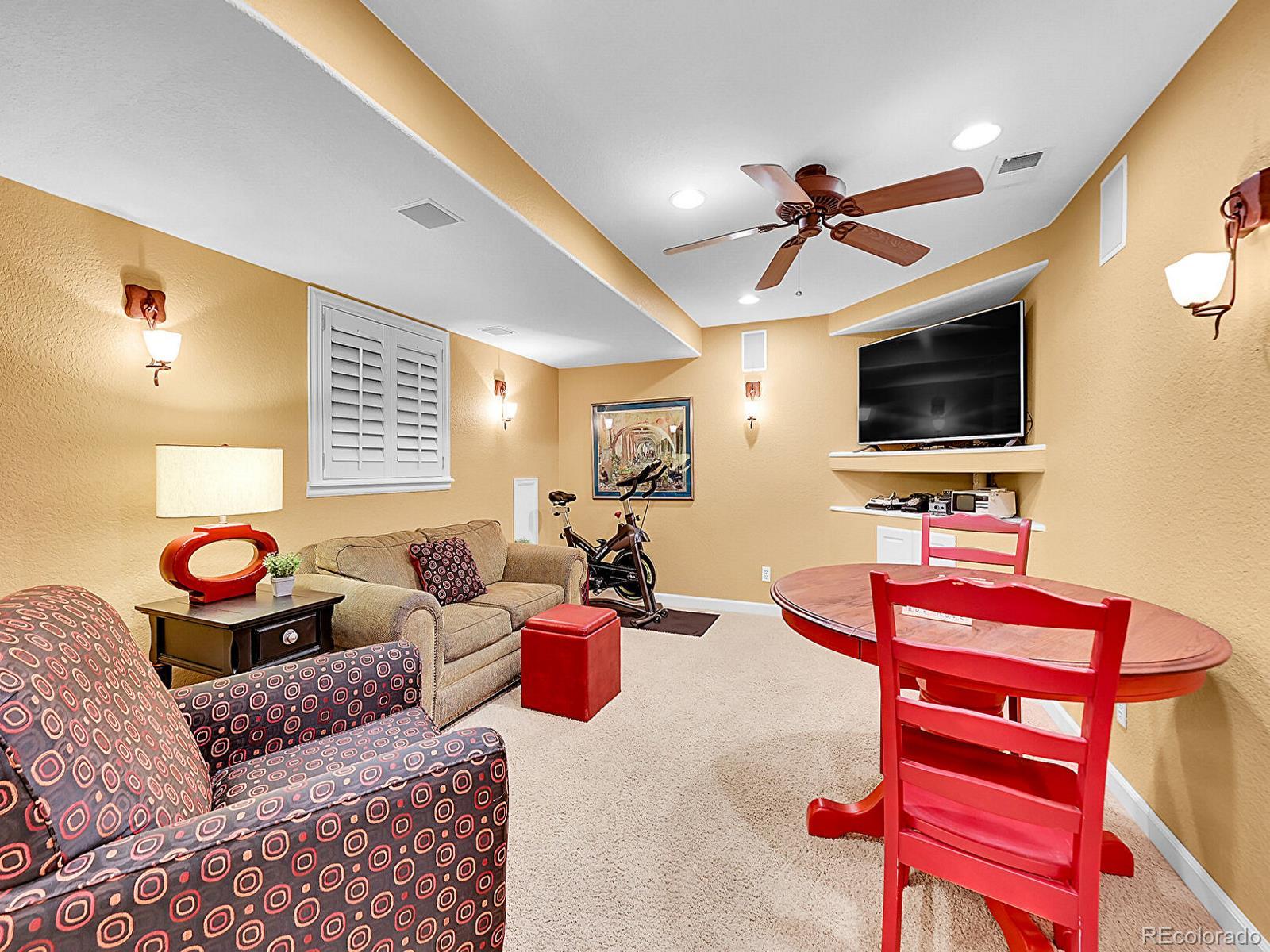 1221 Braewood Avenue Highlands Ranch, CO 80129 - Photo 25 of 45 a living room with furniture and a flat screen tv