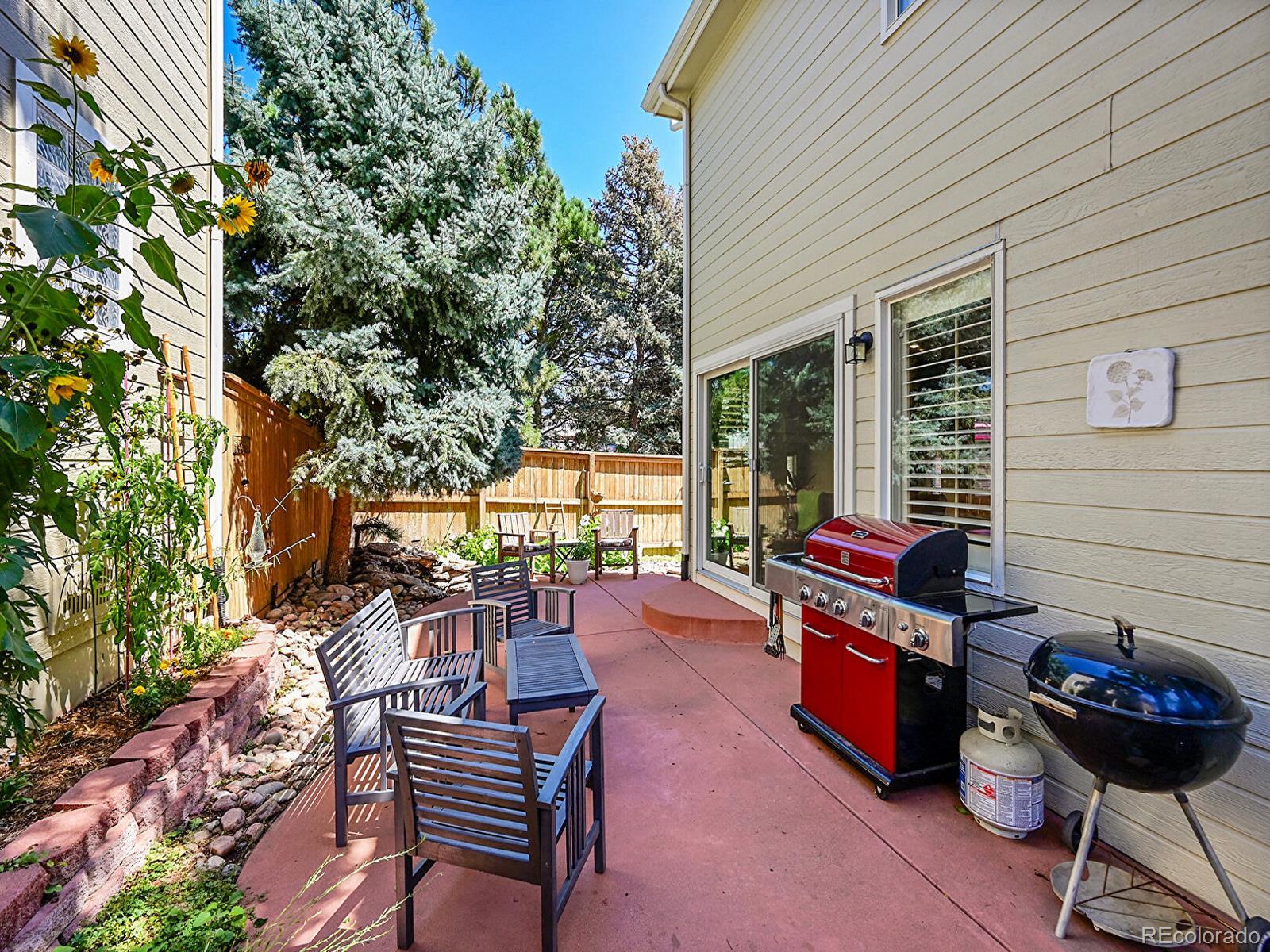 1221 Braewood Avenue Highlands Ranch, CO 80129 - Photo 29 of 45 a view of a chair and tables in the patio