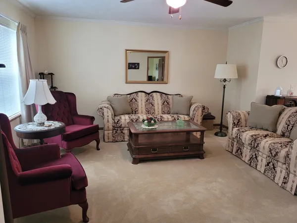 a living room with furniture