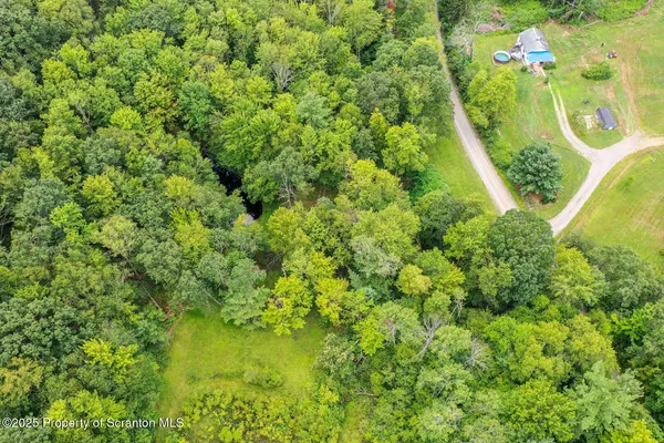 a backyard of a house with a yard and trampoline