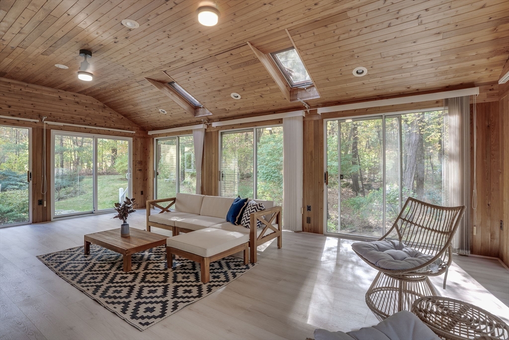 16 Fox Run Road Bedford, MA 01730 - Photo 18 of 37 a living room with furniture and a floor to ceiling window