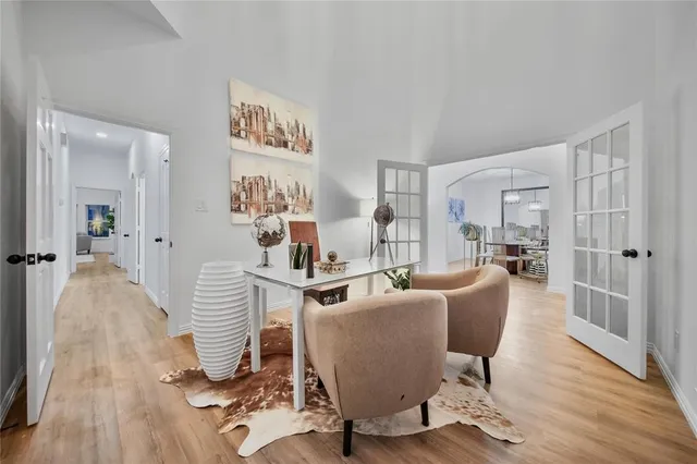 a bedroom with furniture and a couch