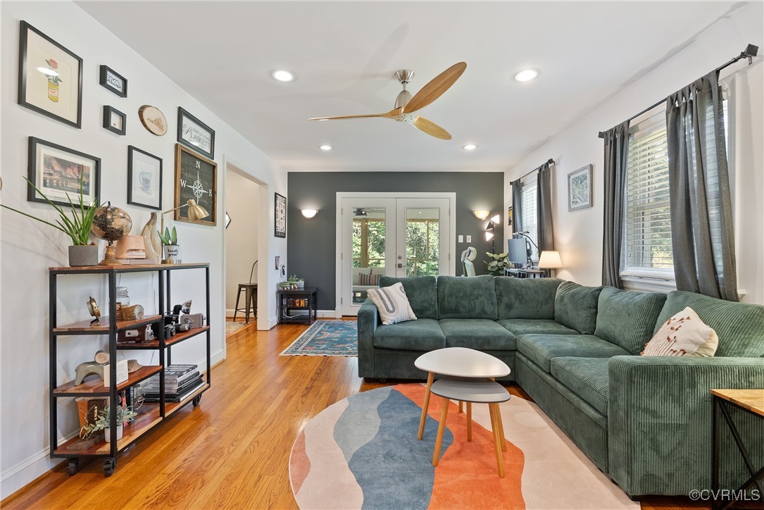 5018 Grassmere Road Richmond, VA 23234 - Photo 5 of 34 Living area with ceiling fan, light wood-style flo