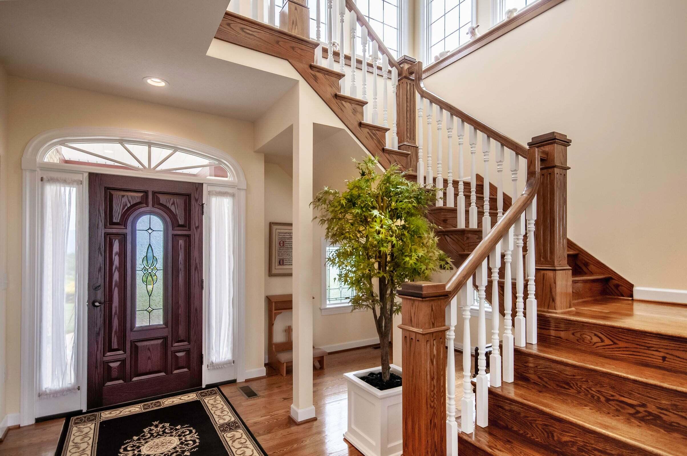 1875 Ridge Road Raphine, VA 24472 - Photo 11 of 72 a view of entryway with wooden floor and a chandelier