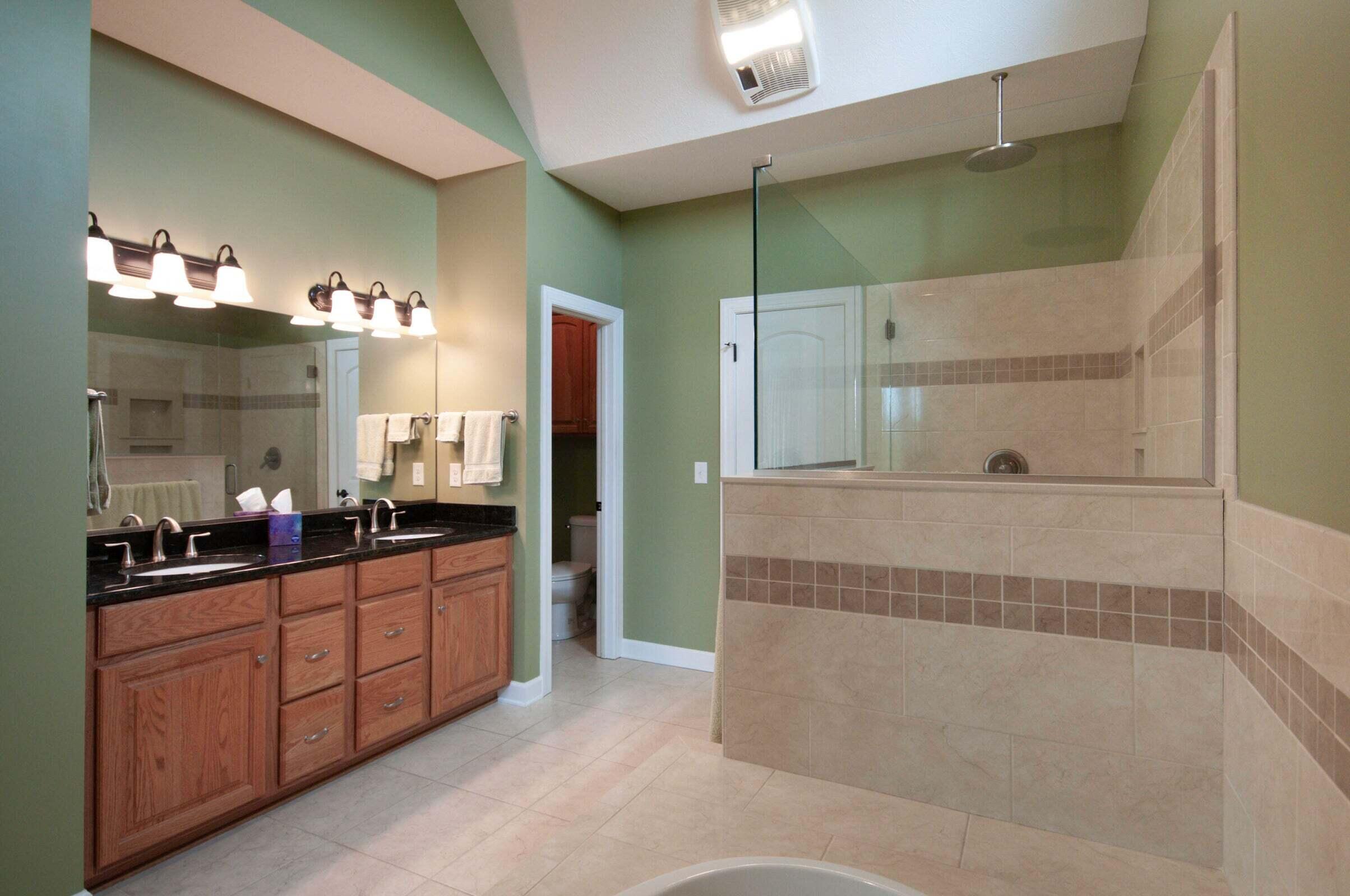 1875 Ridge Road Raphine, VA 24472 - Photo 37 of 72 a bathroom with a double vanity sink a toilet and a mirror