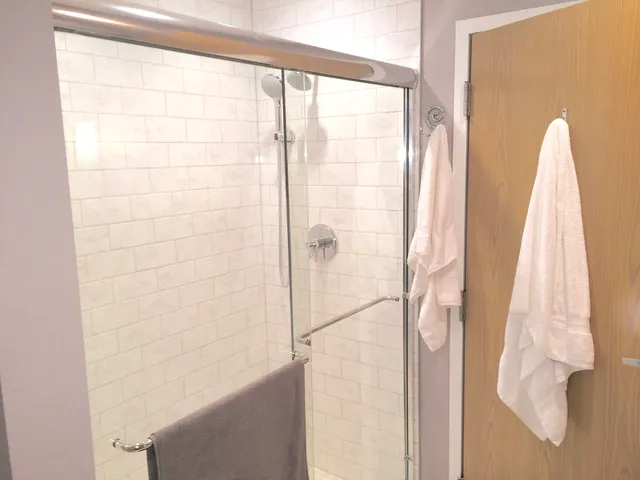 a bathroom with a shower