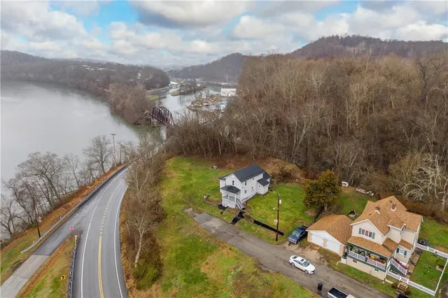 a view of a lake with a mountain in the background