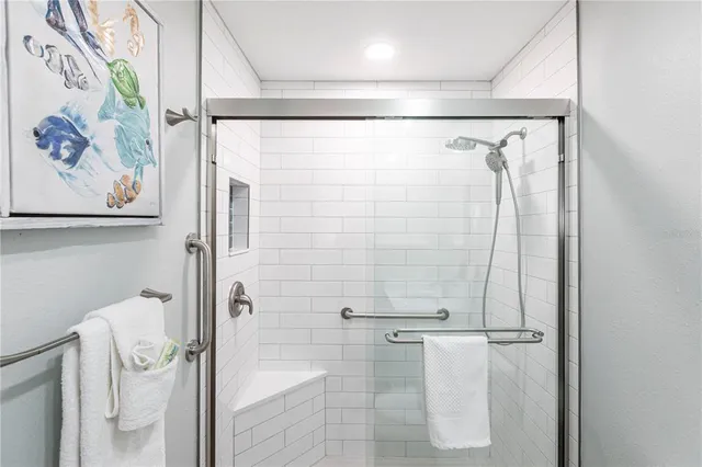 a bathroom with a shower