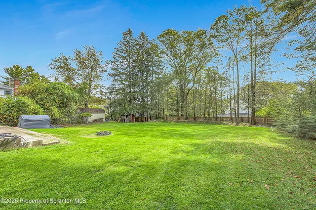 a view of a grassy field with trees