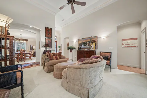 a view of a kitchen and dining room