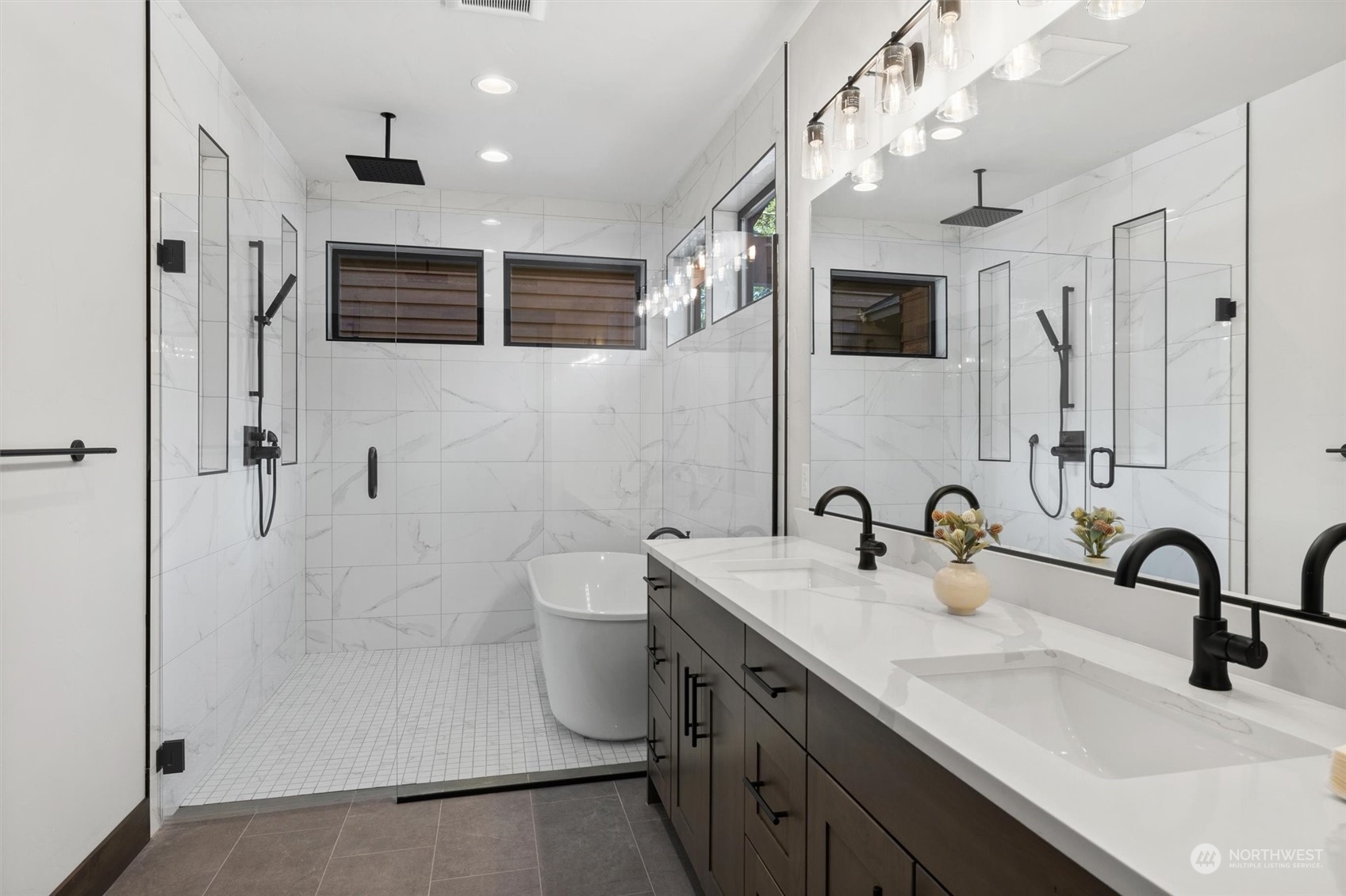 1810 Larkspur Loop Cle Elum, WA 98922 - Photo 12 of 35 a bathroom with a double vanity sink a toilet and shower
